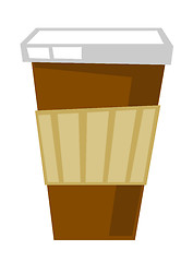 Image showing Disposable coffee cup vector cartoon illustration.