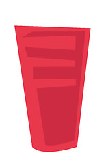 Image showing Red plastic glass vector cartoon illustration.