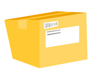 Image showing Closed cardboard box vector cartoon illustration.