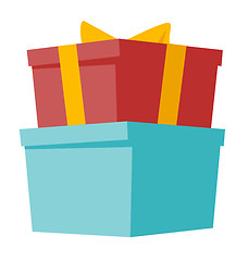 Image showing Gift boxes with ribbon vector cartoon illustration