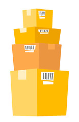 Image showing Stack of cardboard boxes vector illustration.