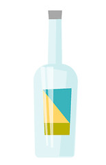 Image showing Glass bottle for alcohol vector illustration.