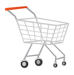 Image showing Wire shopping cart vector cartoon illustration.