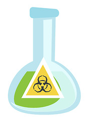 Image showing Beaker with biohazard sign vector illustration.