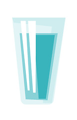 Image showing Glass of water vector cartoon illustration.