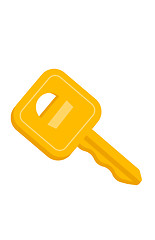 Image showing House or car key vector cartoon illustration.