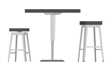 Image showing Table with bar chairs vector cartoon illustration.