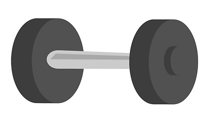 Image showing Black metal dumbbell vector cartoon illustration.