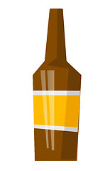 Image showing Glass beer bottle vector cartoon illustration.