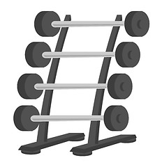 Image showing Barbell stand vector cartoon illustration.