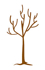 Image showing Tree without leaves vector cartoon illustration.