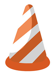 Image showing Traffic cone vector cartoon illustration.