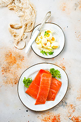 Image showing salmon fish and butter 