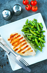 Image showing chicken breast with bean