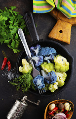 Image showing Coloured cauliflowers 