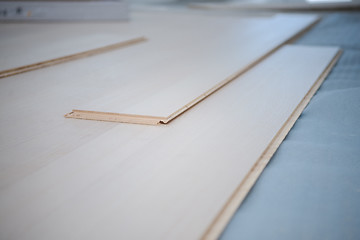 Image showing Instalation of laminated floor at home