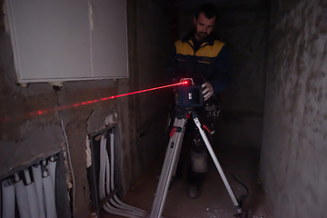 Image showing Laser equipment at a construction site