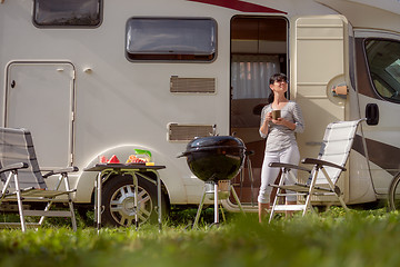 Image showing Family vacation travel RV, holiday trip in motorhome, Caravan ca