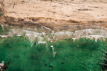 Image showing Abstract wave sea beach on top view.