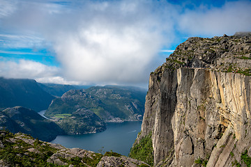 Image showing Pulpit Rock Preikestolen Beautiful Nature Norway