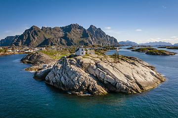 Image showing Henningsvaer Lofoten is an archipelago in the county of Nordland