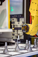 Image showing Robotic Arm modern industrial technology. Automated production c