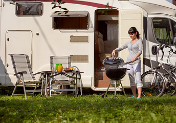 Image showing Family vacation travel RV, holiday trip in motorhome, Caravan ca