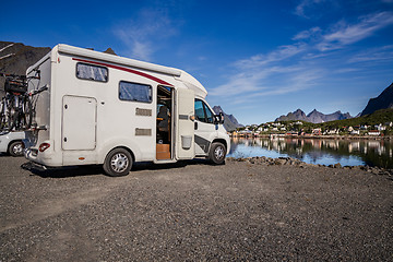 Image showing Family vacation travel RV, holiday trip in motorhome