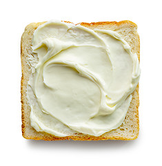 Image showing toasted bread with cream cheese