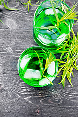 Image showing Lemonade Tarragon in two glasses on board top