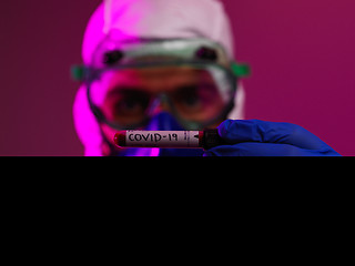 Image showing Coronavirus, Doctor holding positive covid-19 virus Blood Sample