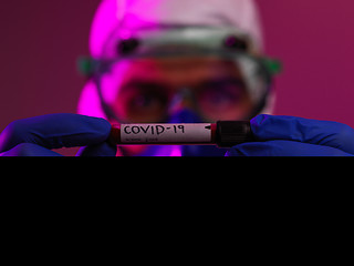 Image showing Coronavirus, Doctor holding positive covid-19 virus Blood Sample