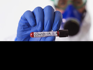 Image showing Coronavirus, Doctor holding positive covid-19 virus Blood Sample