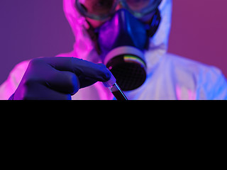 Image showing Coronavirus, Doctor holding positive covid-19 virus Blood Sample