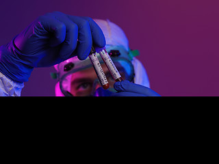 Image showing Coronavirus, Doctor holding positive covid-19 virus Blood Sample