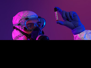 Image showing Coronavirus, Doctor holding positive covid-19 virus Blood Sample