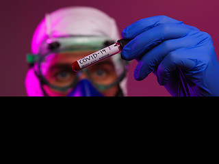 Image showing Coronavirus, Doctor holding positive covid-19 virus Blood Sample