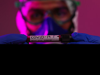 Image showing Coronavirus, Doctor holding positive covid-19 virus Blood Sample