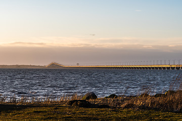 Image showing The Oland Bridge in evening sunshine