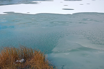 Image showing Lake freezes in early winter