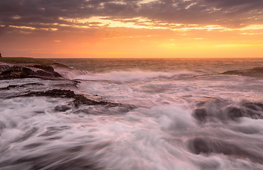 Image showing Ocean tides whipped up by gale winds