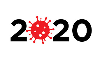 Image showing 2020 the year of awful pandemic of coronavirus - illustated numbers of year of COVID-19