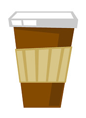 Image showing Disposable coffee cup vector cartoon illustration.