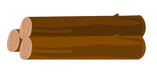 Image showing Wooden logs stacked in a pile vector cartoon.