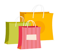 Image showing Paper shopping bags vector cartoon illustration.