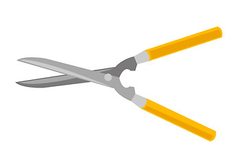 Image showing Garden secateurs vector cartoon illustration.