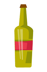 Image showing Red wine bottle vector cartoon illustration.