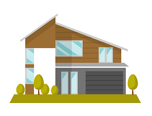 Image showing Residential house vector cartoon illustration.