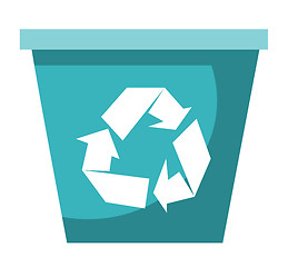 Image showing Recycle bin vector cartoon illustration.