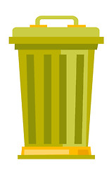 Image showing Rubbish bin vector cartoon illustration.